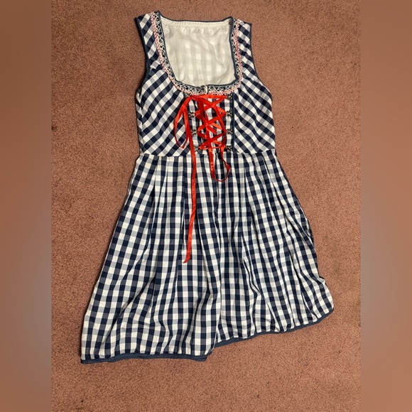 Dresses & Skirts - New medium short checkard dress renaissance costume cottage October fest vintage